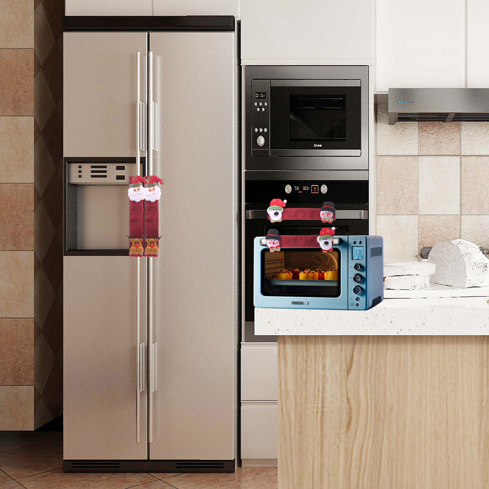 Wholesale Christmas Decorations Microwave Oven, Gloves, Linen, Refrigerator, Gloves, Oven, Protective Cover